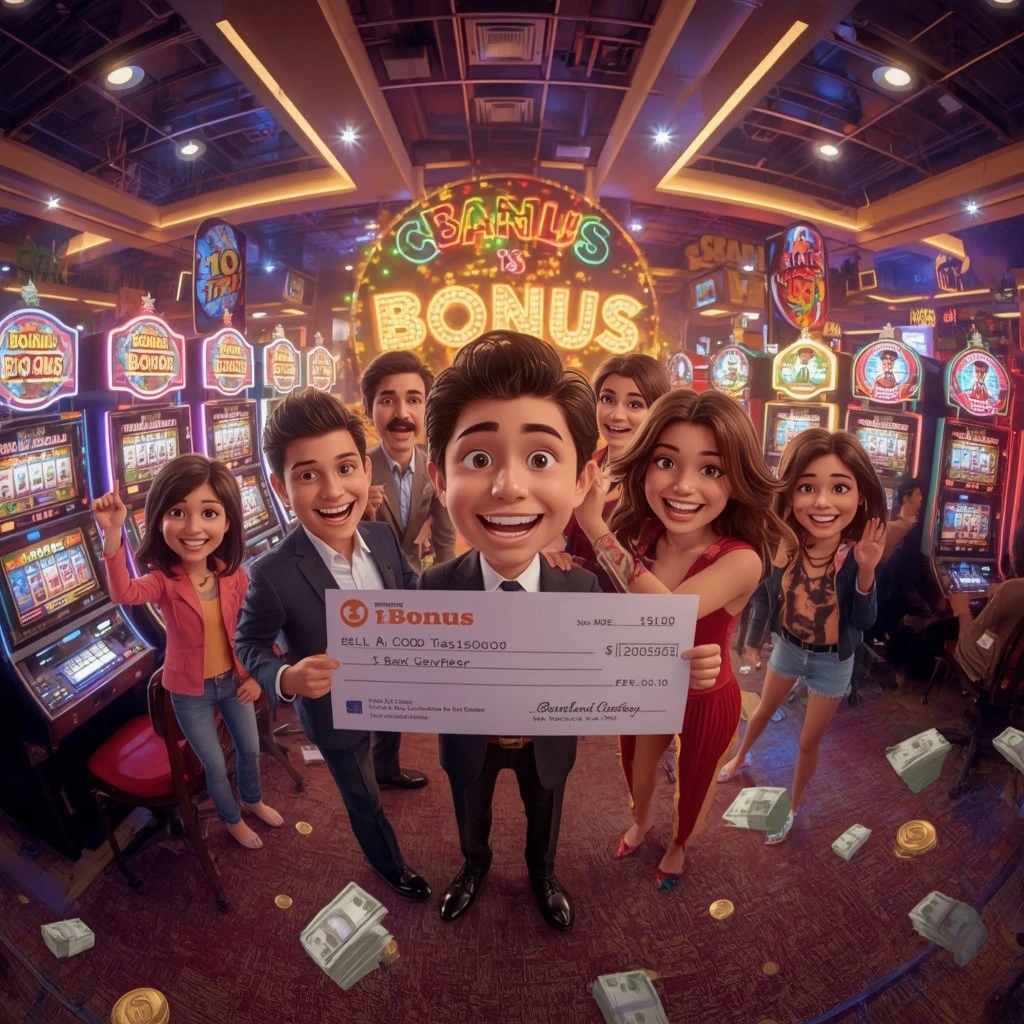 bonus entre les mains d'un homme au casino ILE DE CASINO