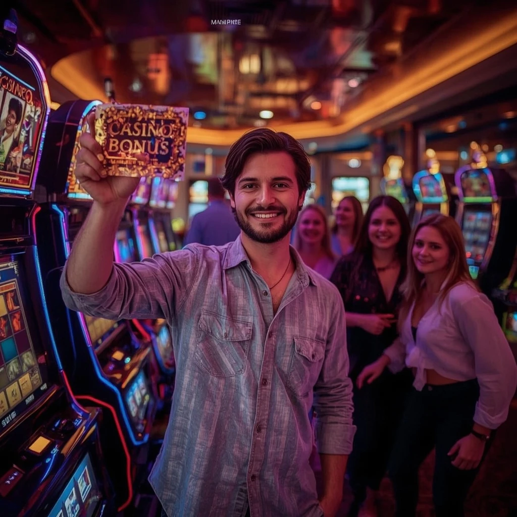 une personne tenant un bonus ILE DE CASINO