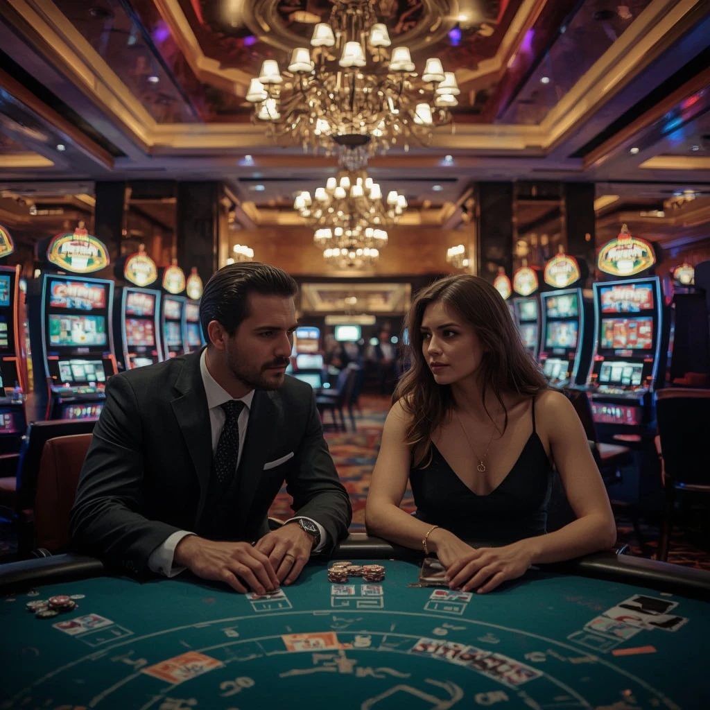 Deux joueurs de poker dans un ILE DE CASINO
